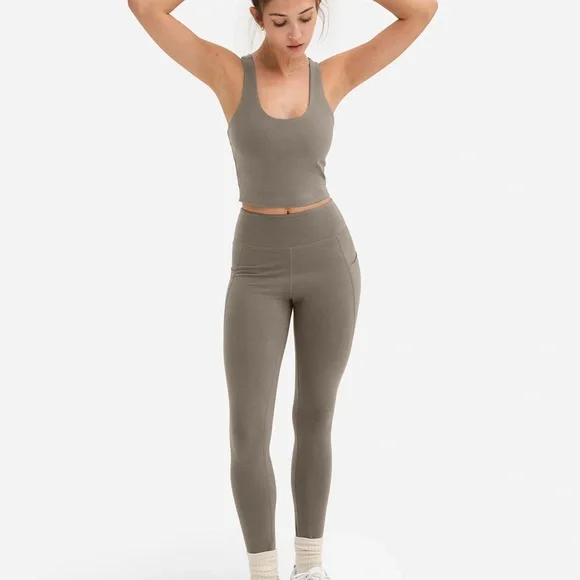 Mate the Label Organic Stretch Pocket Legging Medium Pebble - Picture 5 of 12